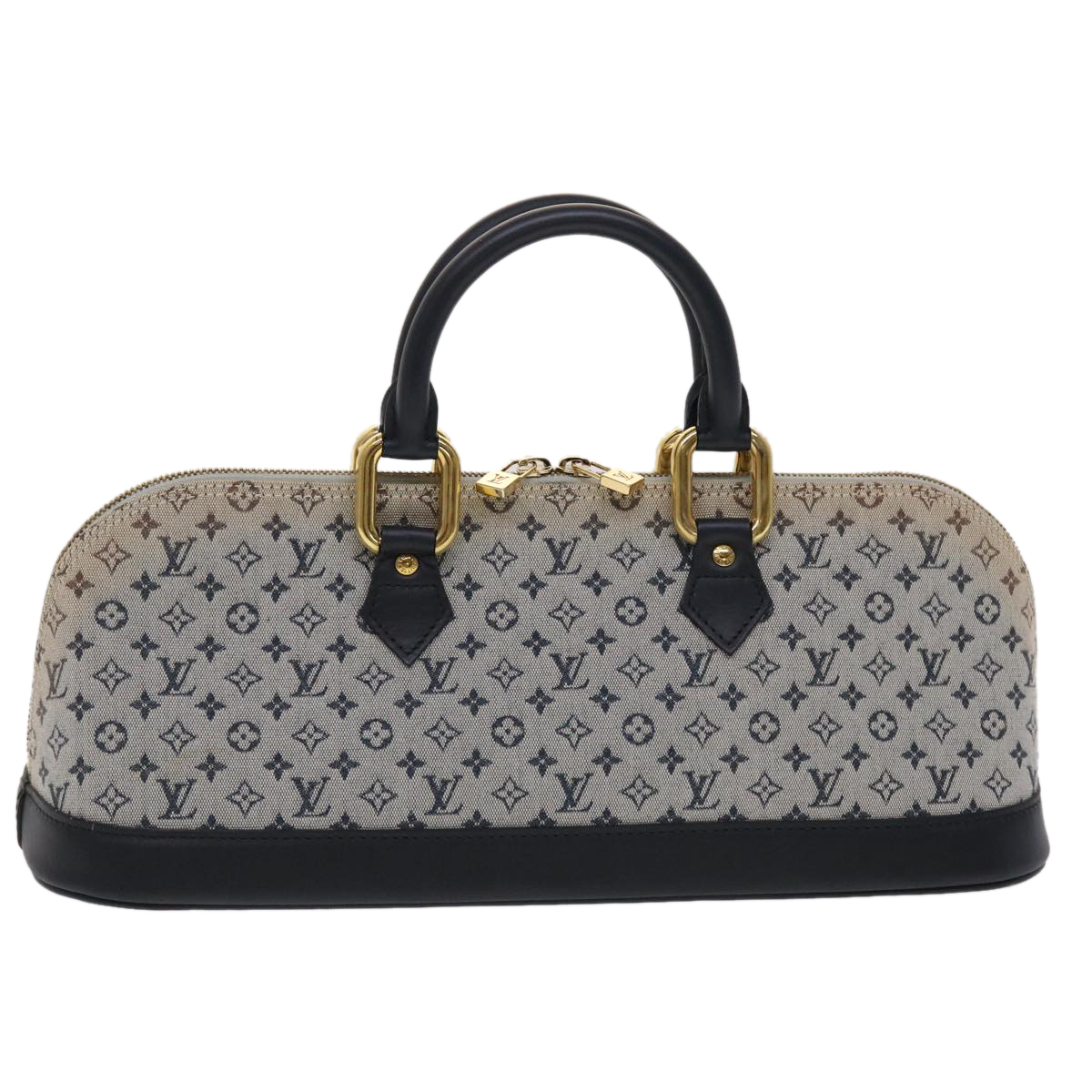 Louis Vuitton Monogram Mini Alma Long Hand Bag Blue M92205 Lv Auth 46981